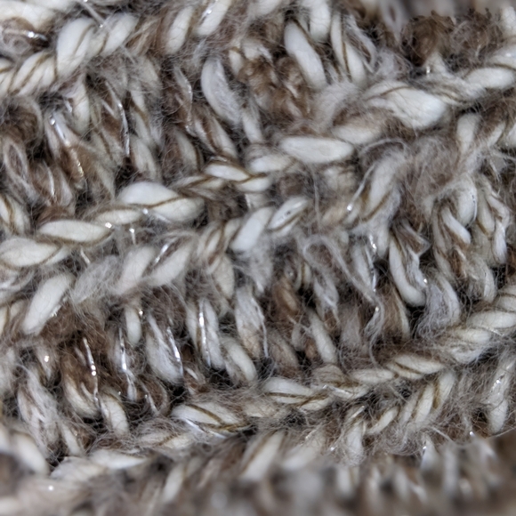 Billabong EUC cardigan sweater Designer's Closet large metallic gold brown white - Picture 4 of 16